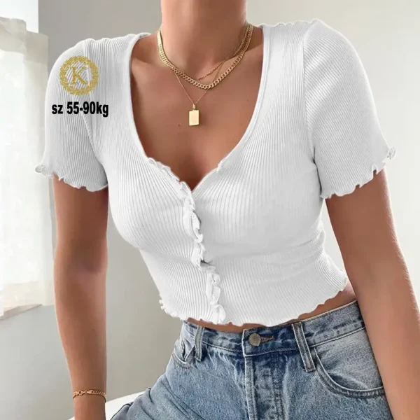 Áo croptop nữ tay ngắn bigsize kimfashion,croptop bigsize áo kiểu co giãn phong cách Hàn Quốc AT14-T - Hình ảnh 2