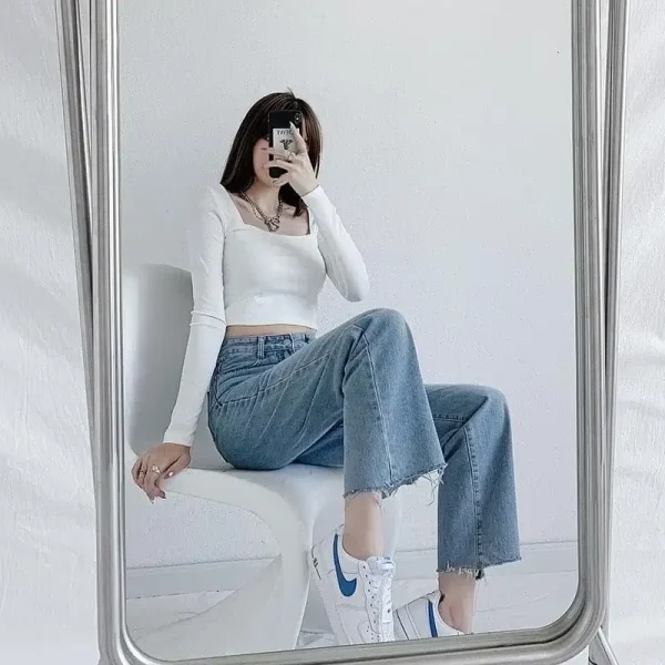 Quần ống rộng bigsize ,quần suông bigsize cạp lưng cao qua rốn 58-85kg KimFashion BGS01-TL-006 - Hình ảnh 4