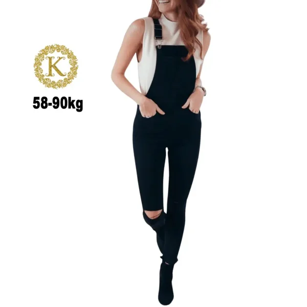 Quần yếm dài bigsize 58-90kg co giãn mạnh form ôm phong cách Hàn Quốc - Hình ảnh 2