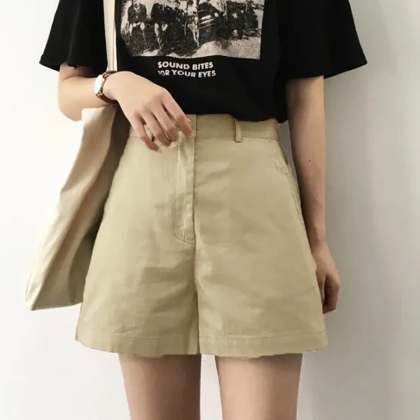 Quần short ống rộng bigsize nữ 55-95kg,quần kaki đùi sot ngắn size lớn đen-trắng kimfashion-ks02 - Hình ảnh 3