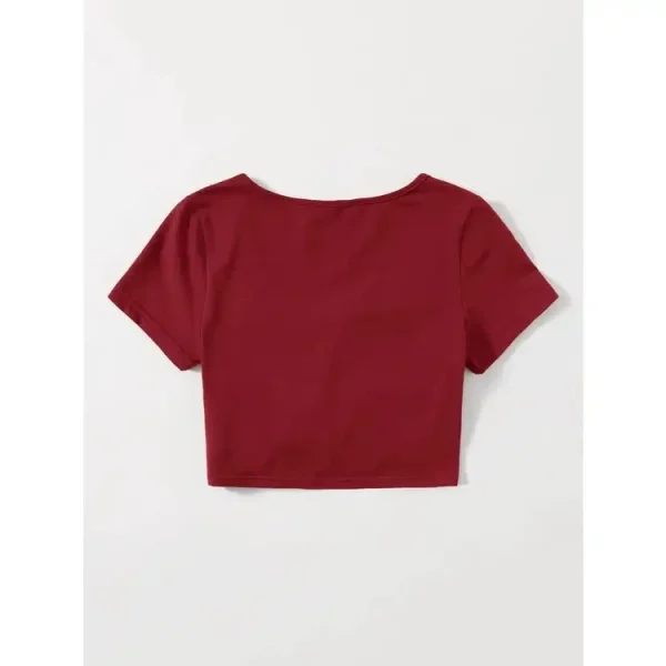 Áo croptop nữ tay ngắn bigsize 55-90kg kimfashion,áo bigsize nữ phong cách Hàn Quốc AT21 - Hình ảnh 4
