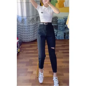 Quần jean đen baggy bigsize kimfashion, quần ulzzang form rộng bigsize BGD75-64 từ 60-90kg