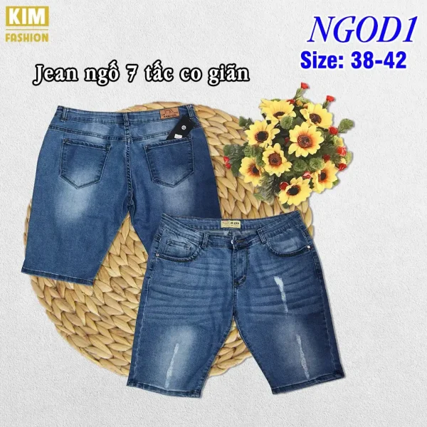 Quần Jean Ngố 7 tấc bigsize co giãn NGOD1 Size 38-42