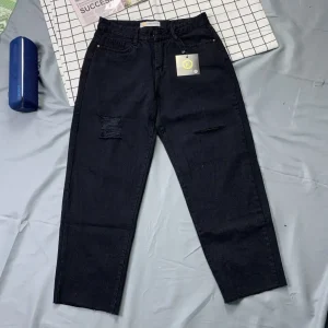 Quần jean đen baggy bigsize kimfashion, quần form rộng ulzzang lưng cao BGD75-105 từ 60-90kg