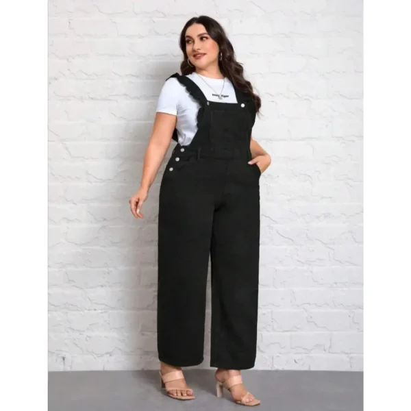 Yếm Quần Suông Ống Rộng Đen Kaki Bigsize 57-90kg - Hình ảnh 3