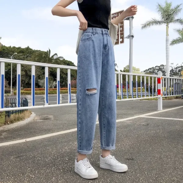 Quần baggy bigsize Kimfashion, Quần ống rộng lưng cao bigsize BGD49-006 Từ 48-90kg - Hình ảnh 2