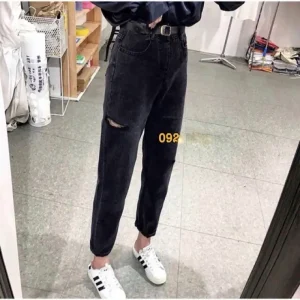 Quần jean đen baggy bigsize kimfashion, quần ulzzang form rộng bigsize BGD75-90 tư 58-90kg