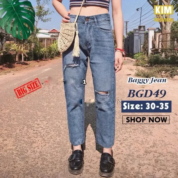 Quần baggy bigsize kimfashion, quần from rộng lưng cao BGD49-16 Từ 60--90kg