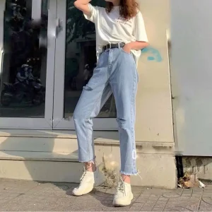 Quần baggy bigsize kimfashion, quần form rộng ulzzang lưng cao BGD nhạt- 60-90kg