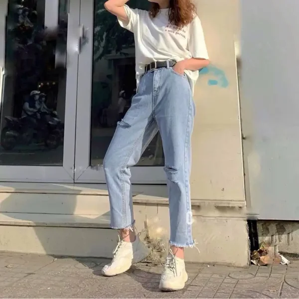 Quần baggy bigsize kimfashion, quần form rộng ulzzang lưng cao BGD nhạt- 60-90kg