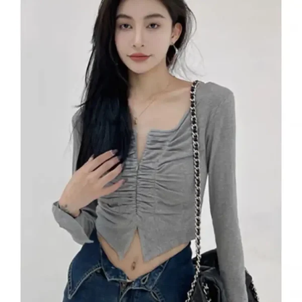 Áo croptop nữ tay dài bigsize 55-90kg kimfashion,áo thun croptop bigsize mùa hè Hàn Quốc ATTD02 - Hình ảnh 6