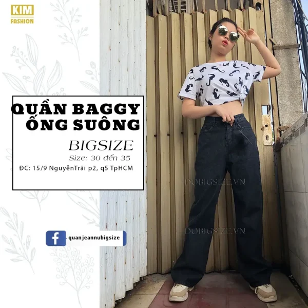 Quần Ống Suông Bigsize3 Màu BGS01 size 30-35 58-85kg - Hình ảnh 2