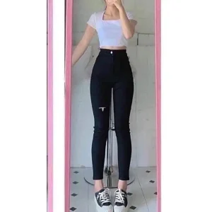 Quần Jeans Đen Bigsize 58-90kg KimFashion, Quần Jean Nữ Bigsize Chất Jean Cao Cấp Co giãn Tốt