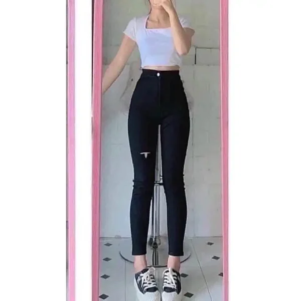 Quần Jeans Đen Bigsize 58-90kg KimFashion, Quần Jean Nữ Bigsize Chất Jean Cao Cấp Co giãn Tốt