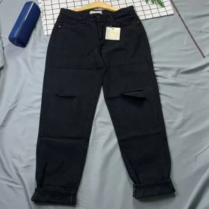 Quần jean đen baggy bigsize kimfashion, quần form rộng ulzzang lưng cao BGD75-96 từ 58-90kg