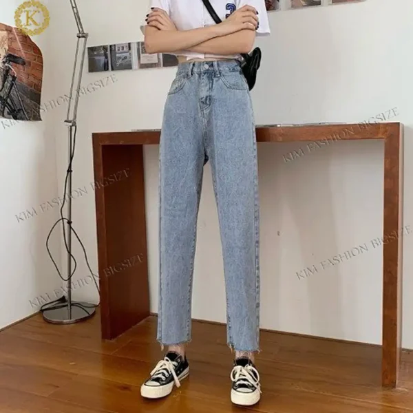 Quần baggy bigsize KimFashion, quần ống rộng cạp lưng cao bigsize 60-90kg BGD51-01 - Hình ảnh 4