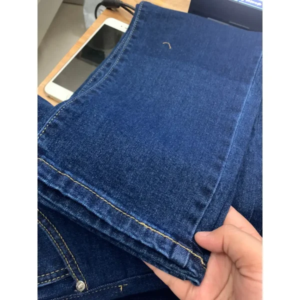 Quần jeans co giãn xanh đậm rách bigsize 60-90kg - Kim Fashion Bigsize - Hình ảnh 4