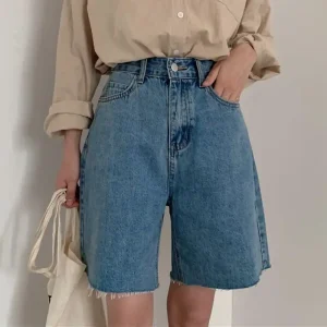 Quần ngố bigsize kimfashion, quần ngố ống rộng lưng cạp cao bigsize BGND-01 60-85kg
