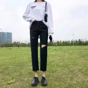 Quần baggy đen bigsize kimfashion, quần ulzzang form rộng bigsize BGD75-71 từ 60-90kg