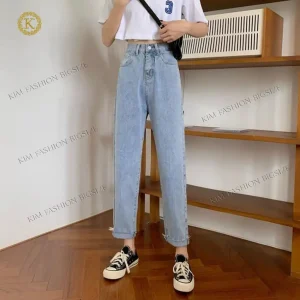 Quần baggy bigsize KimFashion, quần ống rộng cạp lưng cao bigsize 60-90kg BGD51-01