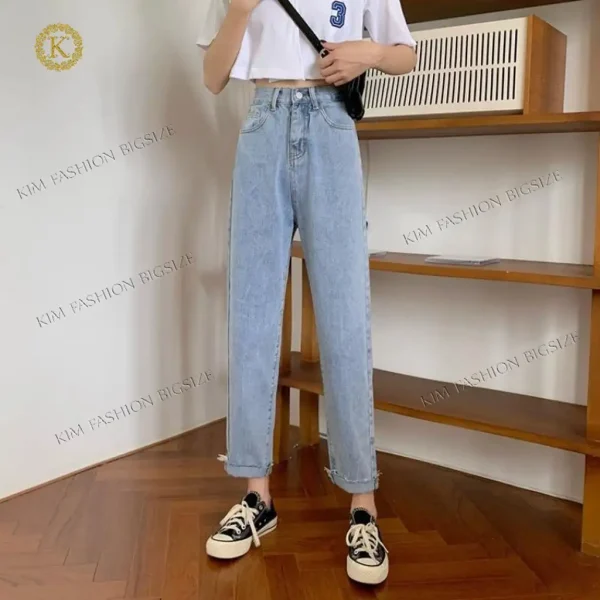 Quần baggy bigsize KimFashion, quần ống rộng cạp lưng cao bigsize 60-90kg BGD51-01
