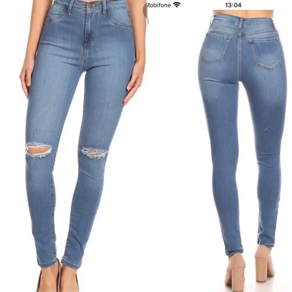 Quần Jeans Bigsize lưng siêu cao size 58-80kg - Hình ảnh 2