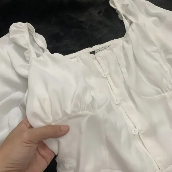 Áo croptop bigsize nữ 55-90kg KimFashion, croptop bigsize tay dài trể vai AC06 - Hình ảnh 2
