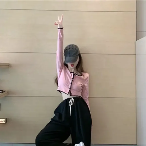 Áo croptop nữ tay dài bigsize 55-90kg kimfashion, Croptop bigsize phong cách Hàn Quốc At09-1 - Hình ảnh 3