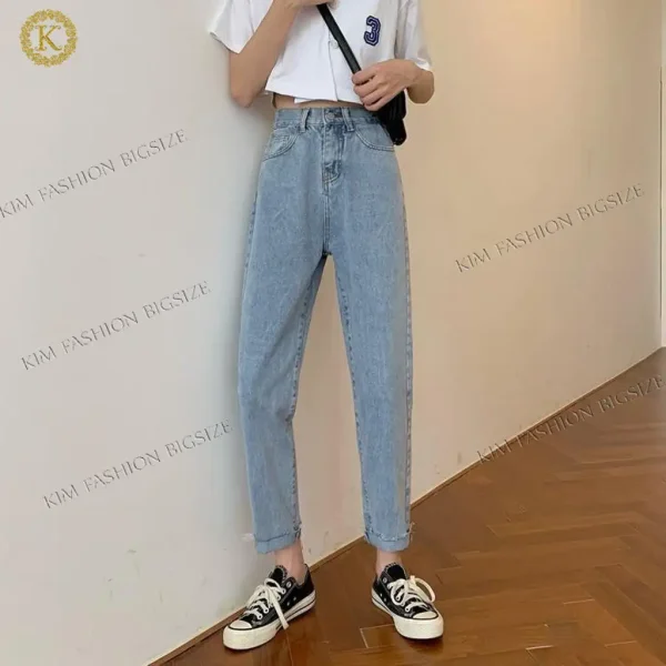 Quần baggy bigsize KimFashion, quần ống rộng cạp lưng cao bigsize 60-90kg BGD51-01 - Hình ảnh 3