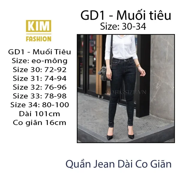 Quần Jean Xít Giặt Big size Co Giãn Size 30-34 - Hình ảnh 2