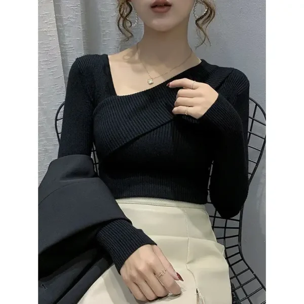 Áo cổ tim tay dài bigsize 55-90kg kimfashion AT23, áo thun bigsize mùa hè Hàn Quốc KimFashion - Hình ảnh 4