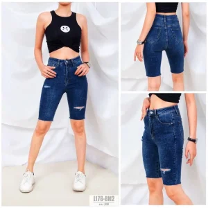 Quần Ngố Nữ Bigsize size30-35 KN-03-Xanh Đồng Kim Fashion