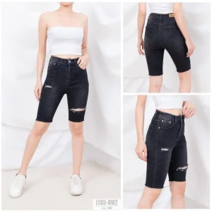 Quần Ngố Nữ Bigsize size30-35 KN-04-Đen Kim Fashion