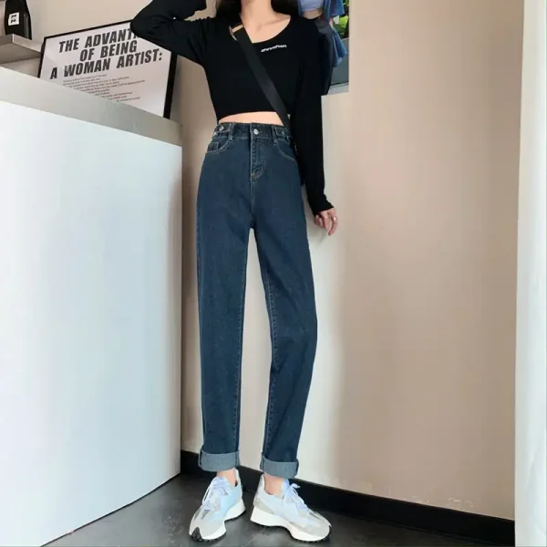 Quần ống rộng nữ bigsize KimFashion, quần baggy cạp lưng cao form ulzzang hàn quốc BGD-D - Hình ảnh 4