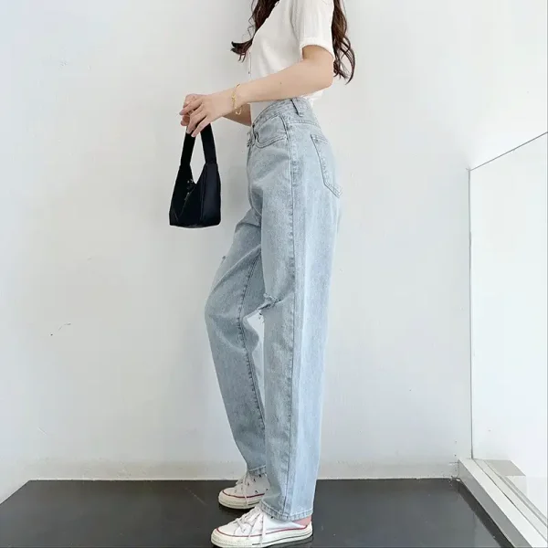 Quần Baggy - Quần Jean Baggy Nữ Cạp Cao Phong Cách Street Style Fullsize 45-90kg BGD51-10034 - Hình ảnh 7
