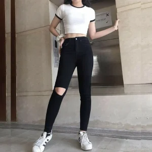 Quần Jean Đen Nữ Bigsize KimFashion Lưng Cao Co Giãn FullSize 58-95kg 2daden-04