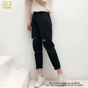 Quần baggy đen bigsize kimfashion, quần ulzzang form rộng bigsize BGD75-64 từ 58-90kg