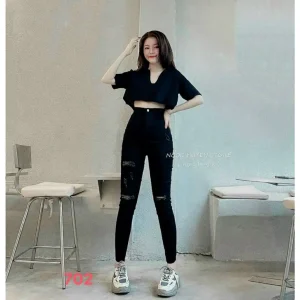 Quần Jeans Đen Bigsize Co giãn Size 38-42 85-110kg