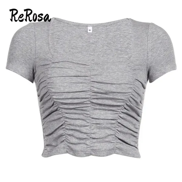 Áo croptop bigsize 55-93kg kimfashion, áo thun bigsize tay ngắn nhúng thun at34 - Hình ảnh 4