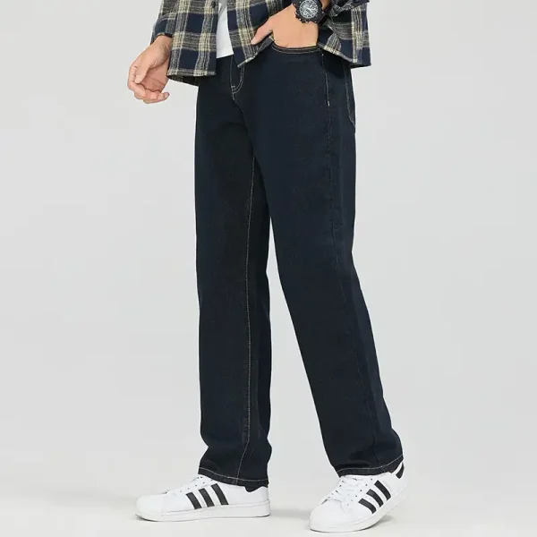 Quần jean nam big size Kim Fashion cao cấp màu xanh đen thời trang nam size lớn 80-120kg - Hình ảnh 2