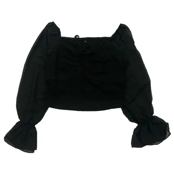 Áo croptop bigsize nữ,áo kiểu croptop bigsize tay dài trể vai AC05 - Hình ảnh 6