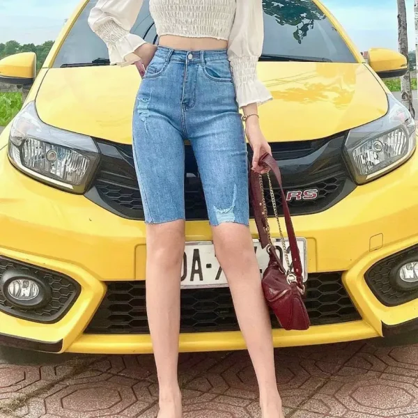 Quần ngố bigsize kim fashion, quần biker bigsize co giãn NGO3850 60-85kg - Hình ảnh 5