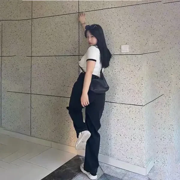 Quần ống rộng bigsize ,quần suông bigsize cạp lưng cao qua rốn 60-85kg KimFashion BGS01-1 - Hình ảnh 5