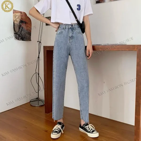 Quần baggy bigsize KimFashion, quần ống rộng cạp lưng cao bigsize 60-90kg BGD51-01 - Hình ảnh 2