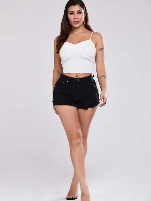Quần short nữ bigsize 58-93kg, quần đùi sọt jean cạp cao bigsize kimfashion - Hình ảnh 3