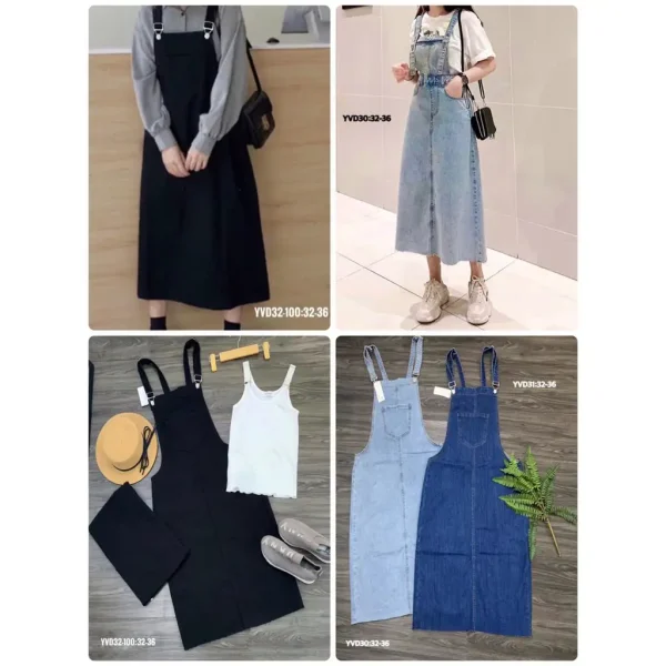 Váy yếm kaki bigsize 55-80kg form a xoè kimfashion - hoả tốc hcm - Hình ảnh 4