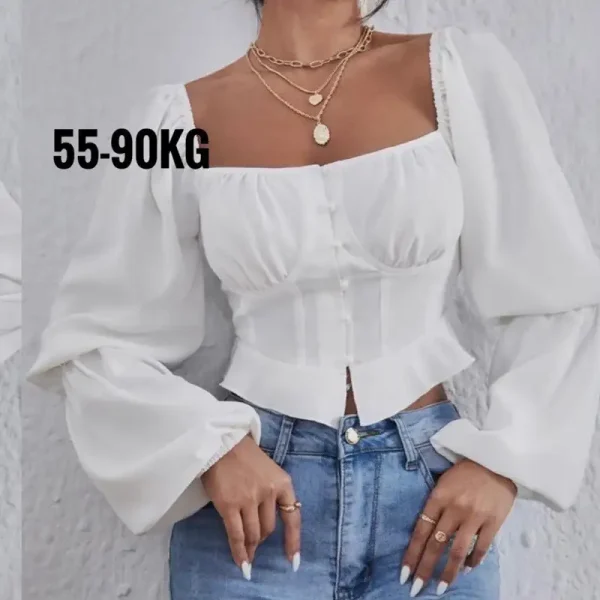 áo croptop bigsize, áo croptop phối ren cột nơ AC10 - Hình ảnh 4