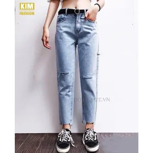 Quần Baggy Jeans Bigsize rách kiểu - Kim Fashion Bigsize