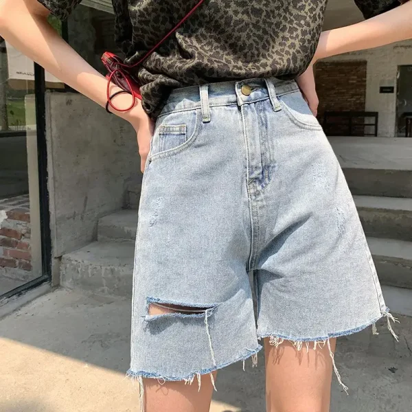 Quần ngố bigsize KimFashion Bigsize BGN089, quần đùi nữ bigsize ống rộng lưng cao qua rốn 60-90kg - Hình ảnh 3