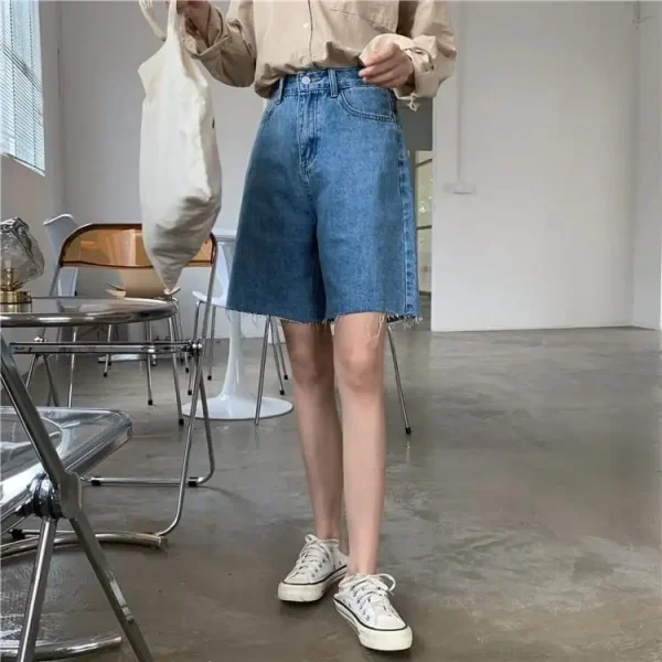 Quần ngố bigsize kimfashion, quần ngố ống rộng lưng cạp cao bigsize BGND-01 60-85kg - Hình ảnh 2